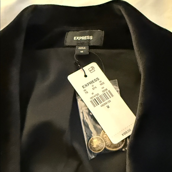 Express Black Velvet Single-Button Blazer - Picture 11 of 11